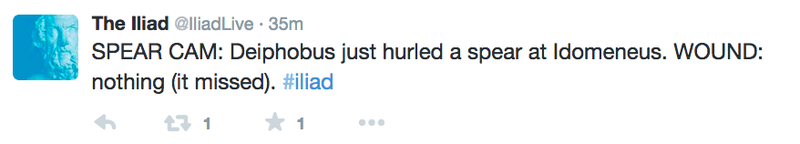 Illustration for article titled This Livetweeting of "The Iliad" Is the Best Thing On the Internet Today